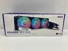 NZXT KRAKEN 360 RGB LIQUID COOLING (ORIGINAL RRP - €189.90) IN BLACK (WITH BOX) [JPTZ7294