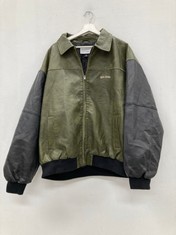 LEATHER JACKET BDG COLOUR GREEN SIZE XL(RRP 115€)-LOCATION 2A.