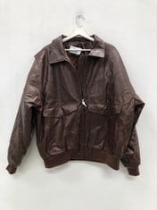 LEATHER JACKET BDG BROWN COLOUR SIZE L (TOTAL RRP 115€) - LOCATION 11A.