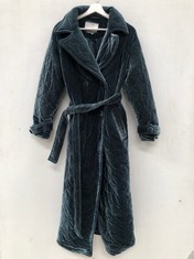 TURQUOISE BLUE DESIGNER LONG COAT SIZE 34 (TOTAL RRP 235€) - LOCATION 15A.