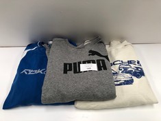 3 X SWEATSHIRTS VARIOUS BRANDS AND SIZES INCLUDING PUMA GREY SIZE M (TOTAL RRP 128€) - LOCATION 19A.