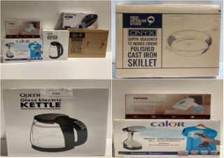 5 X HOUSEHOLD ITEMS VARIOUS MAKES AND MODELS INCLUDING QUEEN SENSE ELECTRIC GLASS KETTLE - LOCATION 28A.