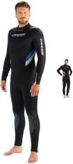 CRESSI CASTORO 5MM NEOPRENE WETSUIT, MEN'S, BLACK/BLUE/GREY, XXL/6 - LOCATION 49B.