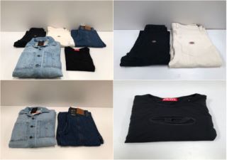 5 X GARMENTS VARIOUS BRANDS AND SIZES INCLUDING LEVI'S DENIM OVERALLS SIZE L (TOTAL RRP 543€) - LOCATION 47B.