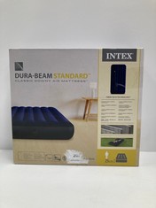 3 X INTEX DURA-BEAM STANDARD MATTRESSES 25CM NAVY BLUE - LOCATION 36B.