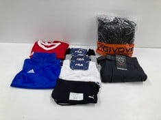 8 X SPORTSWEAR VARIOUS SIZES AND BRANDS INCLUDING ADIDAS RED T-SHIRT SIZE L - LOCATION 8 B.