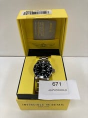 INVICTA SILVER AND BLACK WATCH MODEL 8926OB WATER RESISTANT - LOCATION 2C.