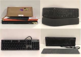 4 X VARIETY OF KEYBOARDS INCLUDING LOGITECH ERGO K860 MODEL (PARTS MAY BE MISSING) - LOCATION 3C.