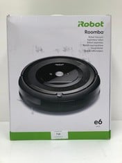 IROBOT ROOMBA E6192 WI-FI CONNECTED ROBOT HOOVER WITH 2 MULTI-SURFACE RUBBER BRUSHES - IDEAL FOR PETS - PERSONALISED SUGGESTIONS - COMPATIBLE WITH YOUR VOICE ASSISTANT - WASHABLE TANK - LOCATION 35C.