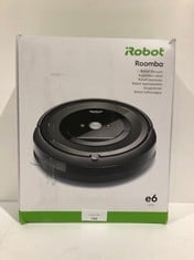 IROBOT ROOMBA E6192 WI-FI CONNECTED ROBOT HOOVER WITH 2 MULTI-SURFACE RUBBER BRUSHES - IDEAL FOR PETS - PERSONALISED SUGGESTIONS - COMPATIBLE WITH YOUR VOICE ASSISTANT - WASHABLE TANK - LOCATION 43C.