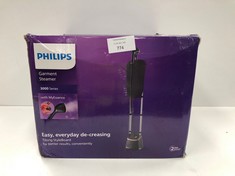 PHILIPS LAUNDRY STEAMER - 2000 W, 40 G/MIN CONTINUOUS STEAM, 3 STEAM FUNCTIONS, 2-LITRE WATER TANK, EASY DESCALING, LARGE STEAM PLATE, DARK GREY (STE3170/80) - LOCATION 28C.