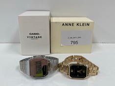 2 X WATCHES VARIOUS MAKES AND MODELS INCLUDING CASIO WATCH SILVER COLOUR MODEL A168WE - LOCATION 16C.