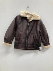 BDG SHEEPSKIN COAT BROWN COLOUR SIZE XS(RRP 115€)-LOCATION 42A.