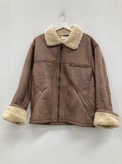 BDG SHEEPSKIN COAT SIZE XS BROWN COLOUR (RRP 115€)-LOCATION 42A.