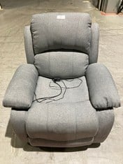 RECLINING MASSAGE ARMCHAIR ASTAN GREY FABRIC (BROKEN AT THE BACK).