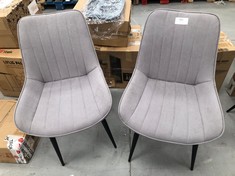 2 X GREY ARMCHAIRS FOR THE HOME (1 OF THEM LAME).