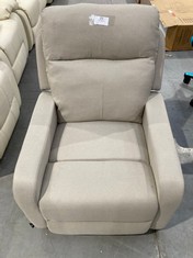 RECLINING ARMCHAIR NALUI BEIGE FABRIC (BROKEN AT THE BACK).