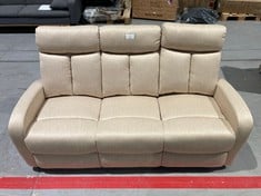 3 SEATER FOLDING SOFA IN CREAM FABRIC STYLE.