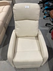 ASTAN RELAX ARMCHAIR CREAM COLOURED FABRIC STYLE (DAMAGED RIGHT SIDE).