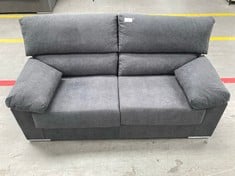 SOFA TWO PIECES GREY FABRIC (MISSING BACK LEFT LEG).