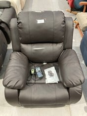 MASSAGE CHAIR NALUI TREVI ELEVATING SYNTHETIC STYLE MASSAGE CHAIR BROWN COLOUR (BROKEN FRONT AND BACK).