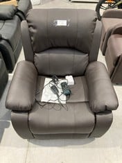 MASSAGE CHAIR NALUI TREVI ELEVATING SYNTHETIC STYLE MASSAGE CHAIR BROWN COLOUR (BROKEN LOWER FRONT PART).