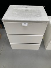 BATHROOM VANITY UNIT WITH BASIN 3 DRAWERS WHITE COLOUR .