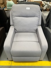 NALUI GREY MANUAL RECLINING ARMCHAIR (DIRTY).