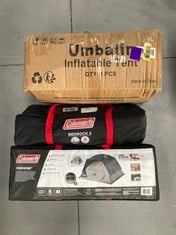 3 X CAMPING SUNDRIES INCLUDING INFLATABLE MATTRESS .