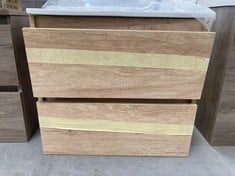 BATHROOM FURNITURE TWO DRAWERS BROWN WOOD.