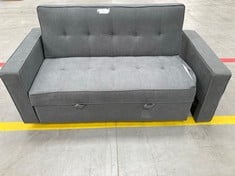 GREY SOFA BED, ARTICULATED (BROKEN SEAT, LEFT ARM DOES NOT FIT).