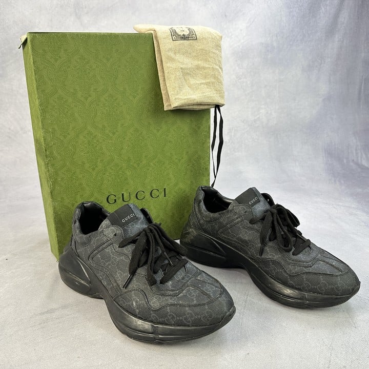 Gucci Rhyton Monogram Sneakers With Box - Size 42 (VAT ONLY PAYABLE ON BUYERS PREMIUM)