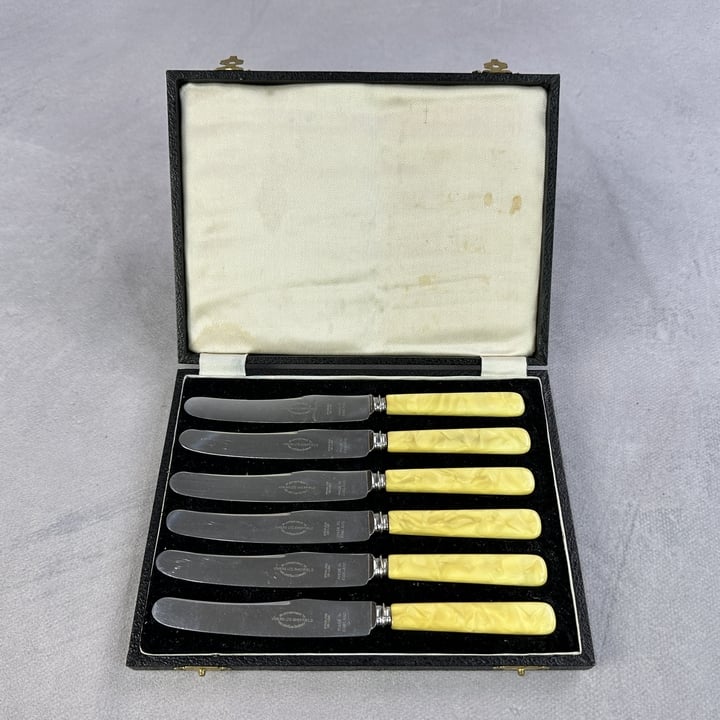 Set Of  6 Knives, Viners Ltd Of Sheffield (By Appointment To King George V) In Case (18+ID REQUIRED)