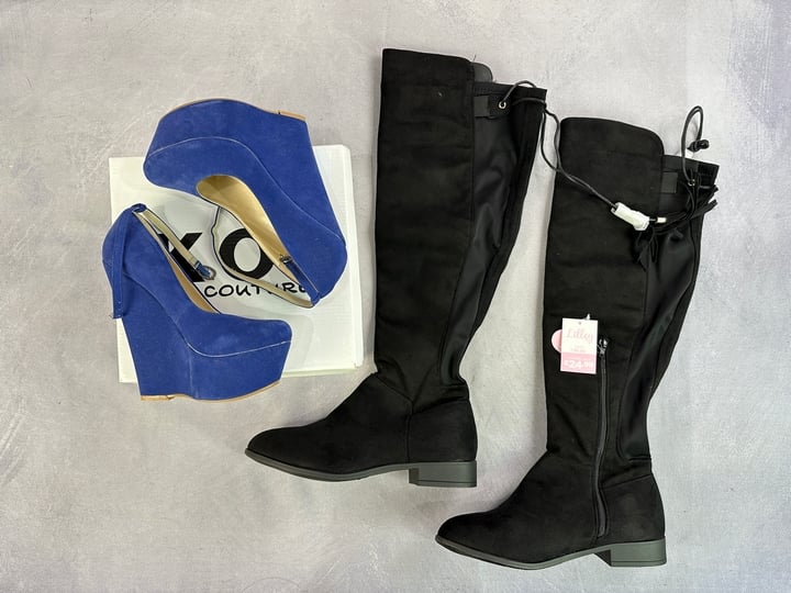 Koi Couture Shoes With Box Size UK 3 And Lilley Knee High Boots With Tag Size 8   (VAT ONLY PAYABLE ON BUYERS PREMIUM)