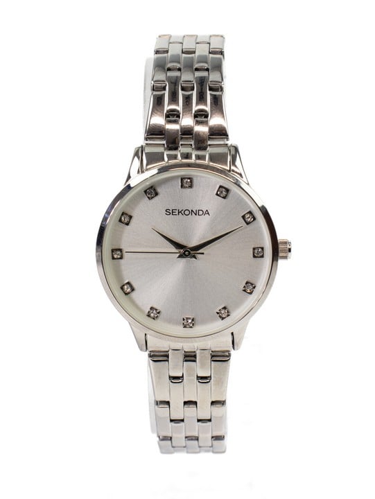 Sekonda Quartz Watch. Model: 2960 AKT White Dial with Clear Stone Indices Stainless Steel Bracelet. Brief Condition Report: Ex Display (Not Currently Running) (VAT Only Payable on Buyers Premium)