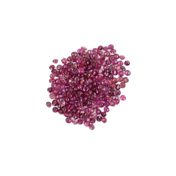 12.66ct Ruby Faceted Round-cut Parcel of Gemstones, 2mm