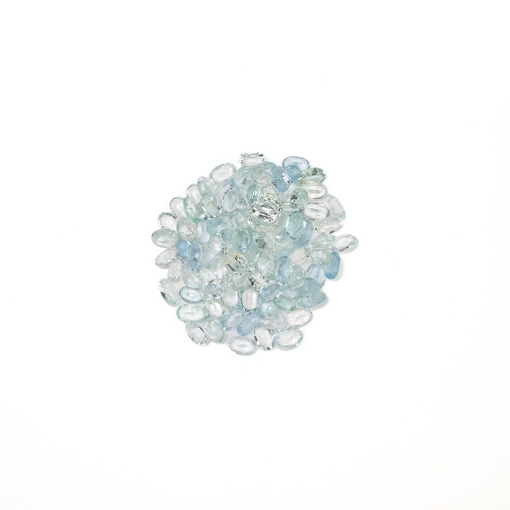 37.67ct Aquamarine Oval-cut Parcel of Gemstones, 6x4mm