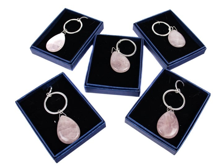 Selection of Five Pink Pear Pendants, 3.5x2.5cm and Metal Chains, 80cm (All Boxed) (VAT Only Payable on Buyers Premium)