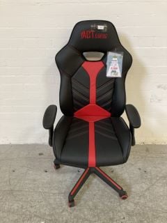 ANDER COMFORT GAMING CHAIR IN BLACK/RED TWO TONE LEATHER WITH ADJUSTABLE ARM RESTS RRP: £476