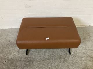 STELLA LARGE OTTOMAN IN BROWN PALOMA PIGMENT LEATHER WITH BLACK BASE