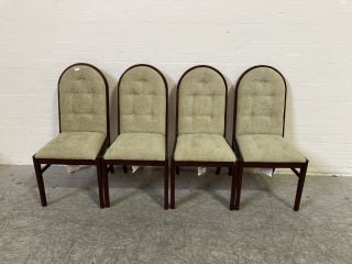 4 X SAGE COLOURED PADDED FORMAL CHAIRS