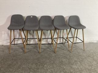 5 X STEVENSON SLATE TIGHT WEAVE BAR STOOLS TREATED OAK LEGS RRP: £895