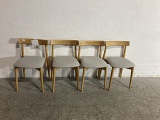 4 X ERCOL SAND DOLLAR ACCENT CHAIRS WITH WOODEN FRAME AND FABRIC SEATING