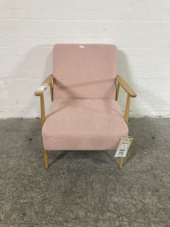 MARLIA FABRIC AND OAK WOOD GRADE N1 RELAXING ARM CHAIR RRP £846