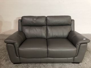 DARK GREY BX LEATHER RAMSDELL 2 SEATER SOFA RRP £1999