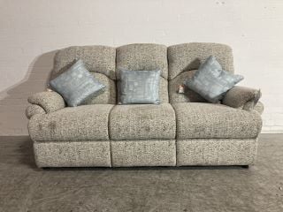 FAIRWATER OFF-CREAM SYNERGY PATTERN FABRIC 3 SEATER FIXED SOFA RRP £2572