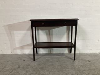 HAMPTON HALL TABLE DARK WOOD 2 DRAWERS £399 H- 77CM W- 83CM D- 40CM