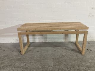 WOODEN ABBIE BENCH IN LIGHT WOOD H- 44CM W- 100CM D- 38CM