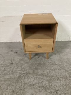 CHESTER 1 DRAWER PINE BEDSIDE TABLE W/ CONSOLE H- 55CM W- 37.5CM D- 34CM