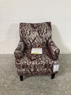 ASHLEY MANOR NOELLE ACCENT CHAIR IN WINE RED/SILVER RRP £1,249